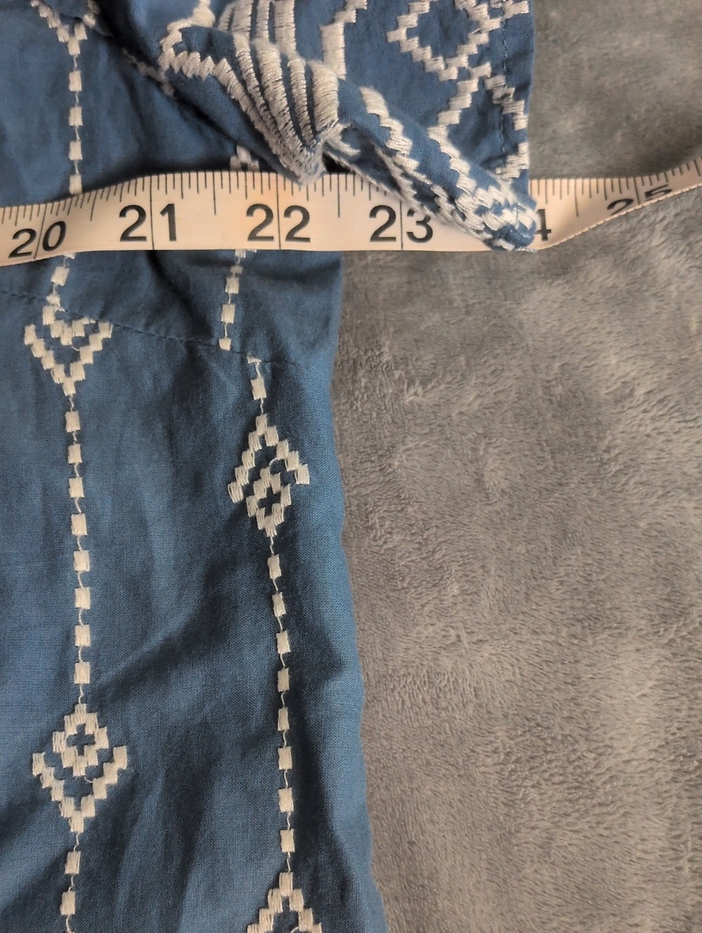 Umgee Women's Boho Embroidered Peasant Top - Blue - Picture 4 of 6